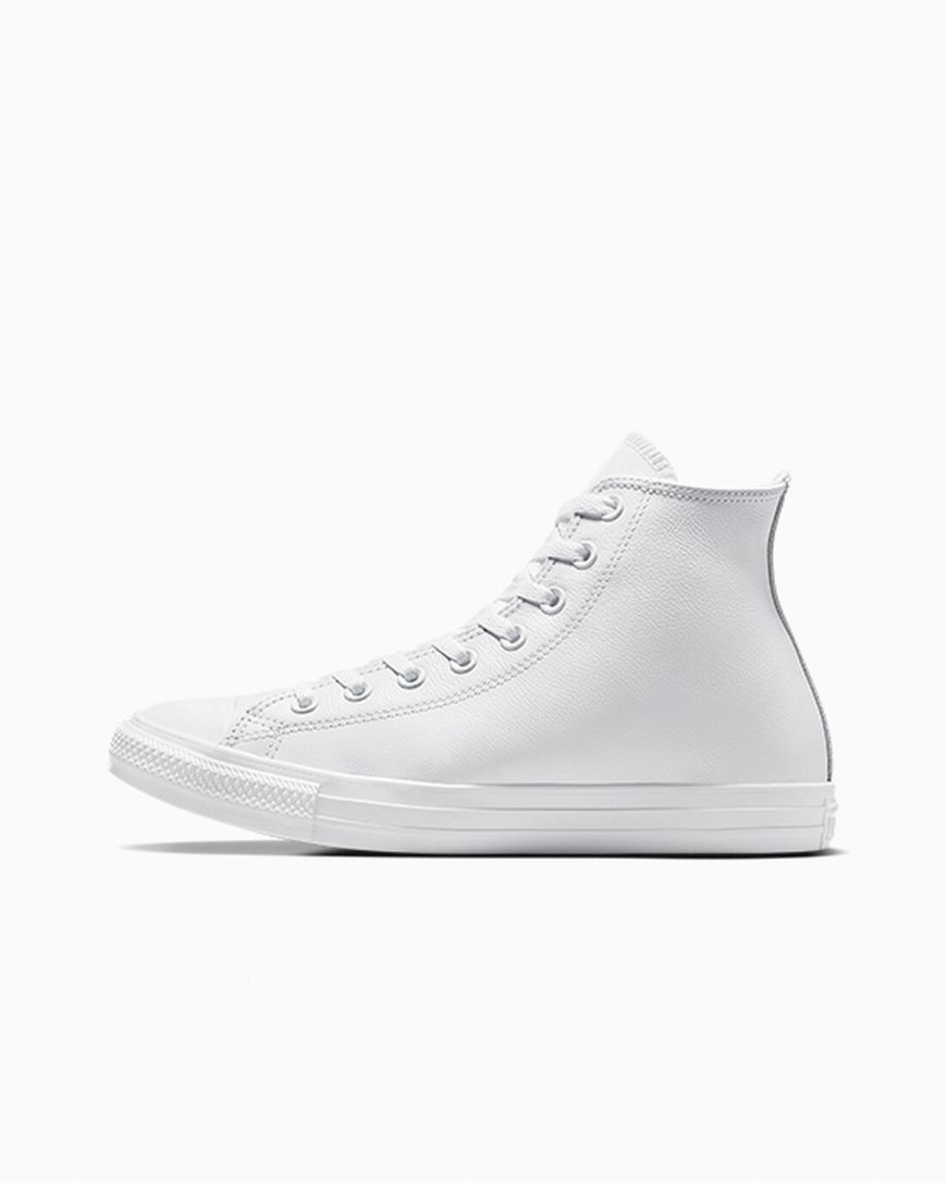 Tenis Converse Chuck Taylor All Star Couro Cano Alto Feminino Branco | PT V0P1T30